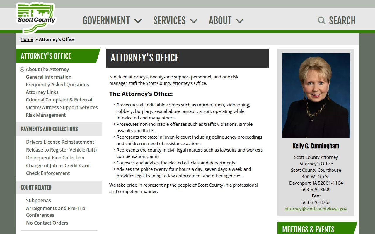 Scott County criminal case prosecution records office