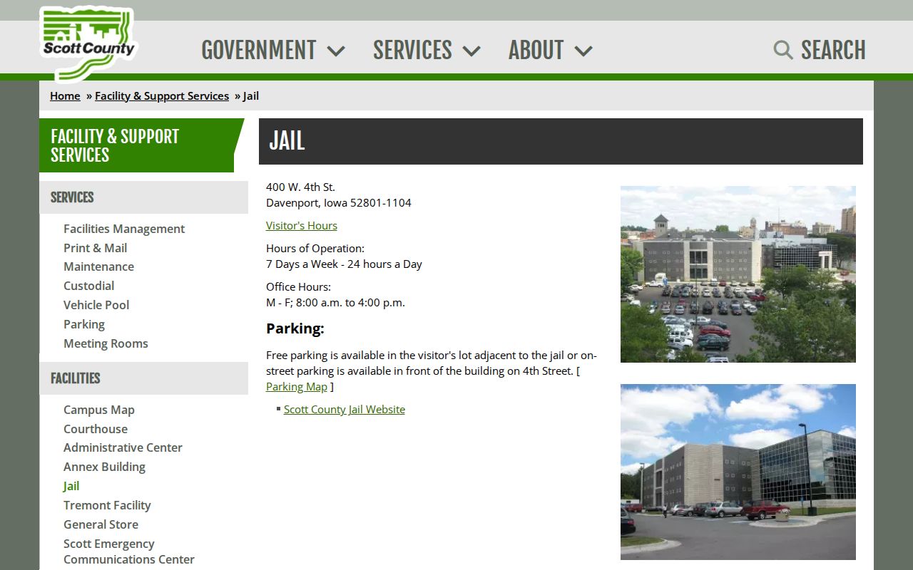 Scott County jail criminal booking records facility